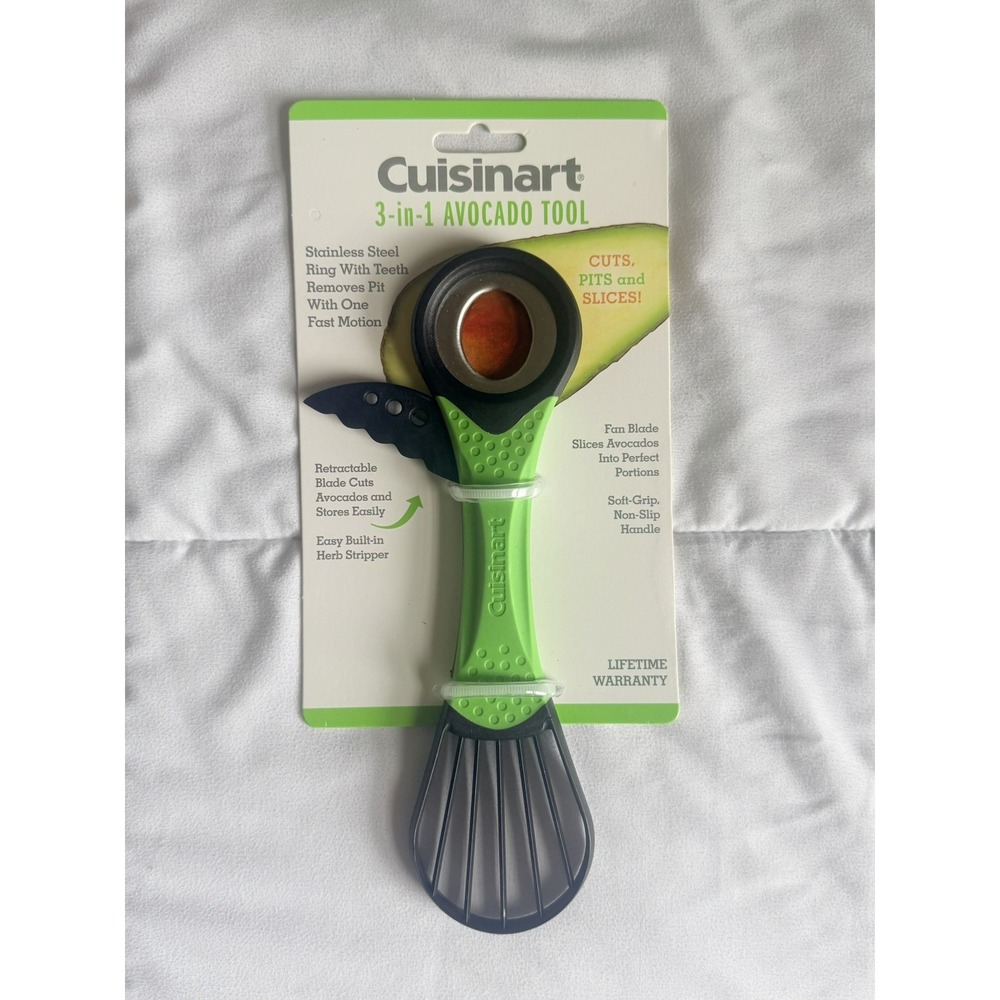CUISINART 3-in-1 Avocado Tool - Black & Green NEW - Lifetime Warranty - Slicer